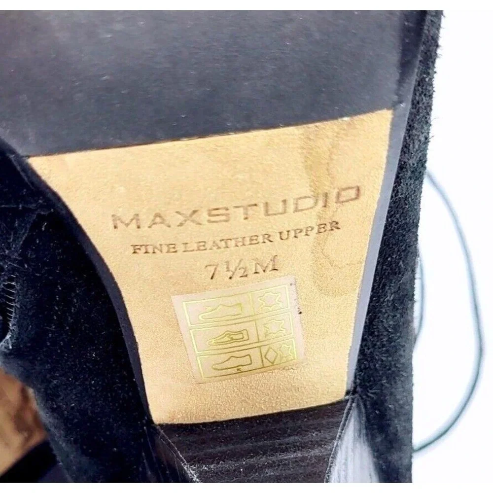 Max Studio Black‎ suede heeled boots - Size 7.5